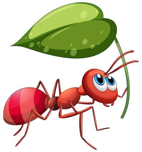 Free Vector | Ant holding green leaf