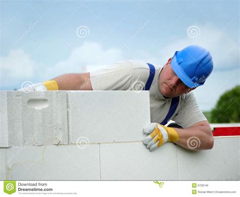 Mason at work stock image. Image of construction, site - 9728749