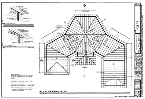 an architectural drawing showing the details for a roof and its construction plan, with ...