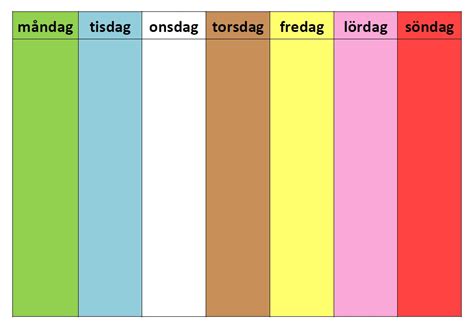 Veckoschema med färger - Utebarn.se