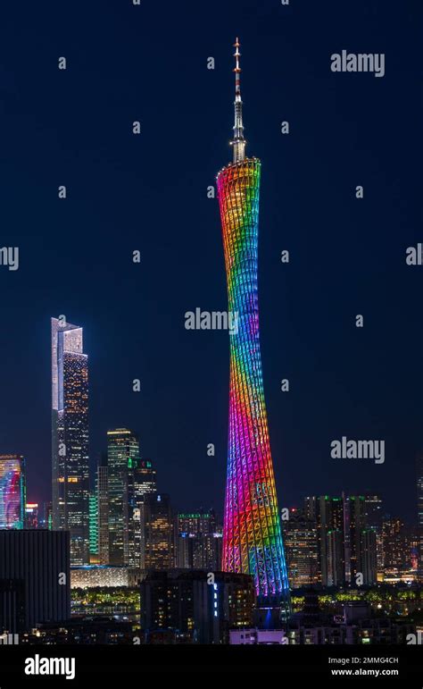 Guangzhou city at night Stock Photo - Alamy