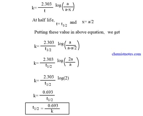 half life formula for first order reaction - Ashlee Manley