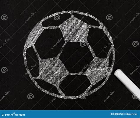 Soccer Ball, Drawing On A Blackboard Royalty Free Stock Photos - Image ...