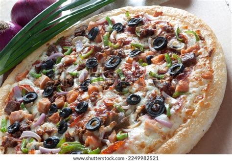 Super Supreme Pizza Loaded Pepperoni Seasoned Stock Photo 2249982521 ...