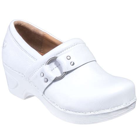 Nurse Mates Shoes: Women's 257704 White Slip-Resistant Dakota Clog Nursing Shoes