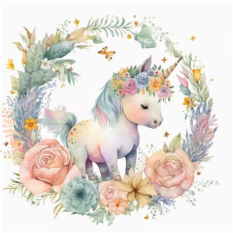 watercolor Baby unicorn playing by Shamim Hossain on Dribbble