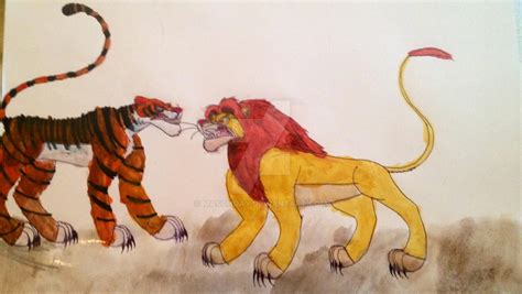 Simba VS Shere Khan by masonday on DeviantArt