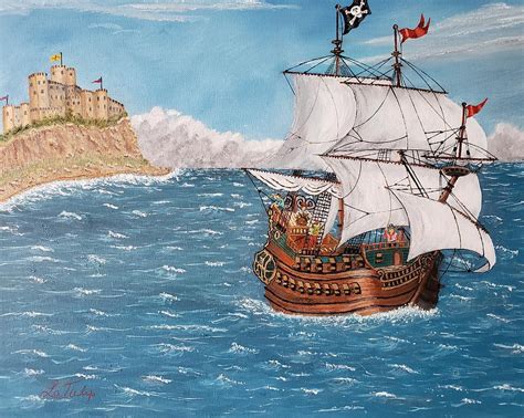 Spanish Galleon Pirate Ship Painting by Melvin LaTulip - Pixels