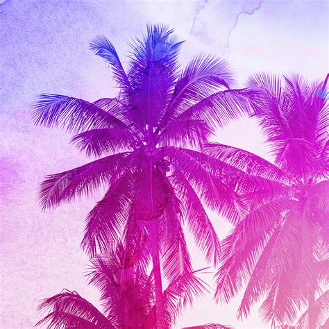 Neon palm tree design wall prints for living room - TenStickers