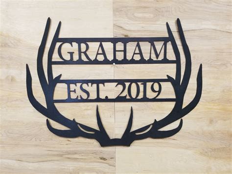 Antler Monogram SVG DXF Digital Download Metal Art Decal CNC Plasma Cut Files Router Laser Vinyl ...