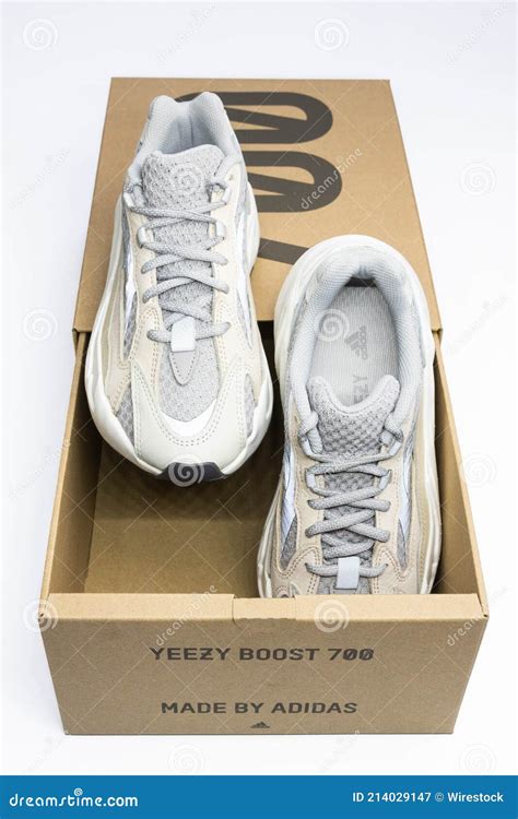 Adidas Yeezy Boost 700 V2 Cream. Limited Collection Sneakers with Box. White Background ...