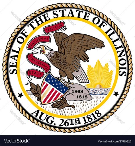 Illinois state seal Royalty Free Vector Image - VectorStock