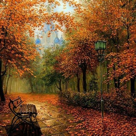 Autumn park, Diamond Painting Kit | Autumn scenery, Scenery, Landscape