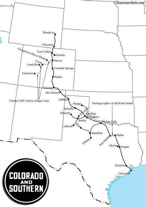 The Colorado and Southern Railway | Southern railways, Train map, Colorado