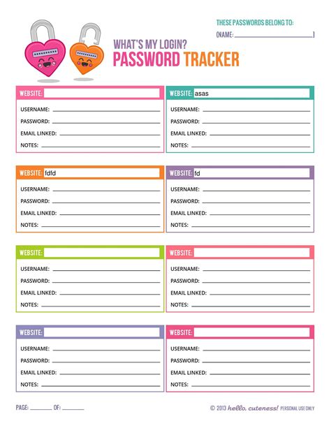 33 Best Password List Templates (Word, Excel & PDF) ᐅ TemplateLab