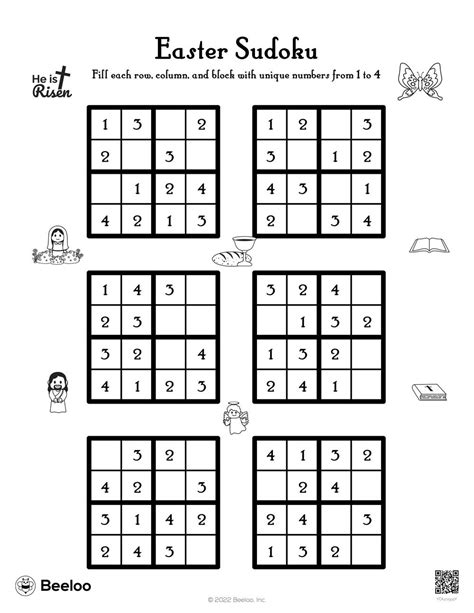 Easter Sudoku • Beeloo Printable Crafts and Activities for Kids