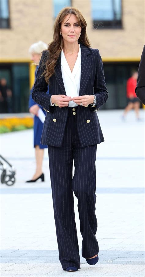 Kate Middleton Pulls Off an Outfit Repeat With Pinstripe Suit | Us Weekly