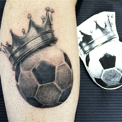 soccer ball with crown tattoo - kamilahlomeli