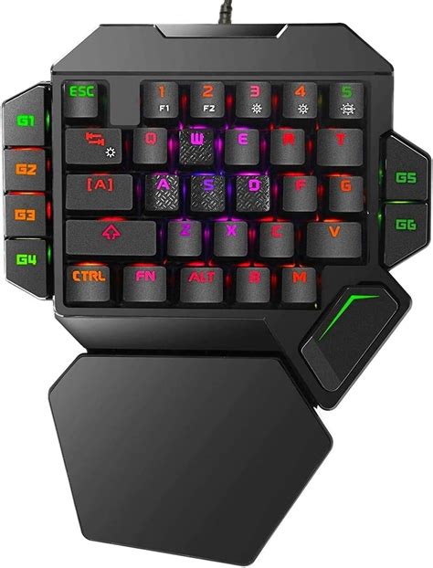 Cakce RGB One Handed Mechanical Gaming Keyboard,Colorful Backlit Professional Gaming Keyboard ...