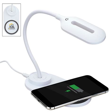 LED Desk Lamp with Wireless Charger - Show Your Logo