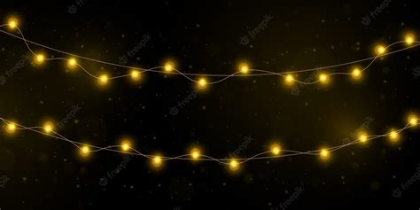 Premium Vector | Yellow christmas lights isolated realistic elements.