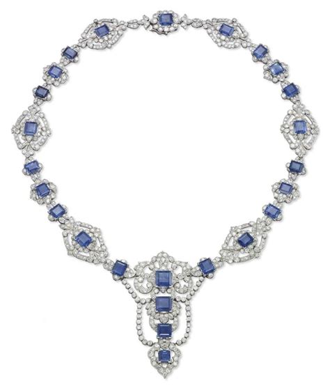 A SAPPHIRE AND DIAMOND NECKLACE | Christie's | Antique diamond necklace ...