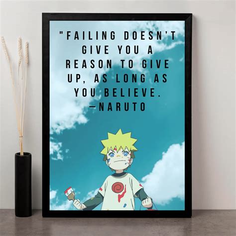 SoulAbiti Kid Naruto Uzumaki inspirational quote framed art (12inch X 18inch, Framed) : Amazon ...