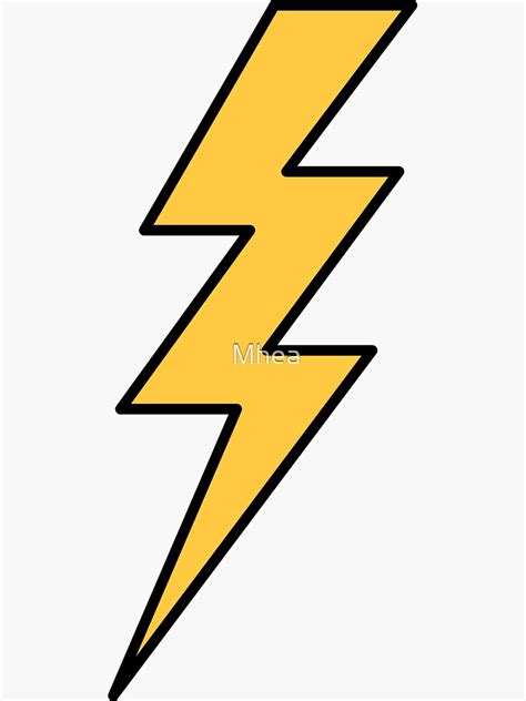 "Lightning bolt - yellow with black outlines" Sticker for Sale by Mhea ...