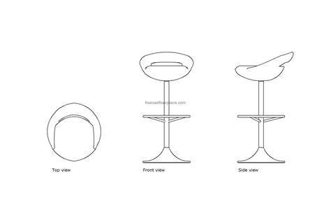 Modern Bar Stool, AutoCAD Block - Free Cad Floor Plans