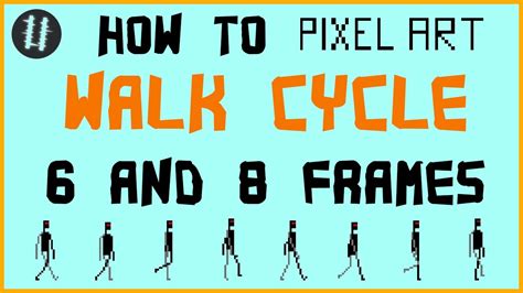 How To Pixel Art Tutorials [17] - Walk Cycle (6 & 8 frames) - YouTube