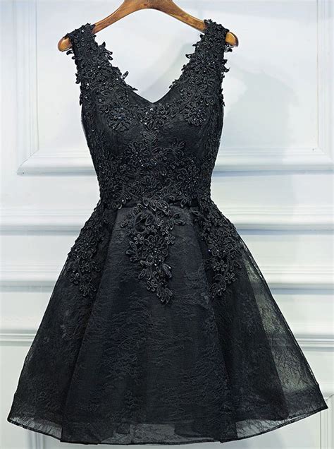 Black Homecoming Dresses,Lace Homecoming Dress,Little Black Dresses,Sh - Wishingdress