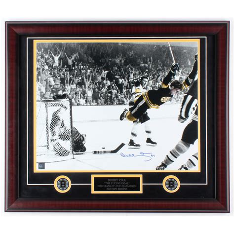 Bobby Orr Signed Bruins "The Flying Goal" 23x27 Custom Framed Photo ...