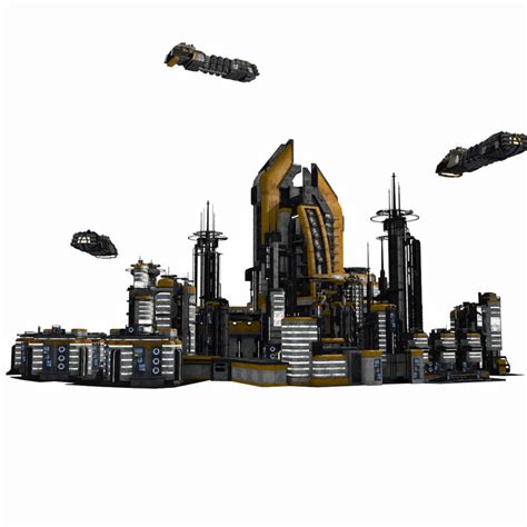 - sci fi city 3d model