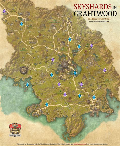 Grahtwood Skyshards Location Map The Elder Scrolls Online (ESO)