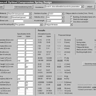 Optimum Spring Design Software from IST | Download Scientific Diagram