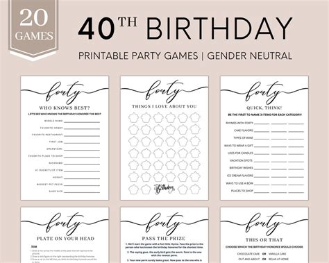 40th Birthday Games 40th Party Games 40th Birthday Games Women Men Born ...