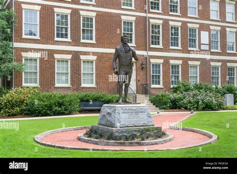 ATHENS, GA/USA JUNE 5, 2018: Abraham Baldwin Statue and Old College on ...