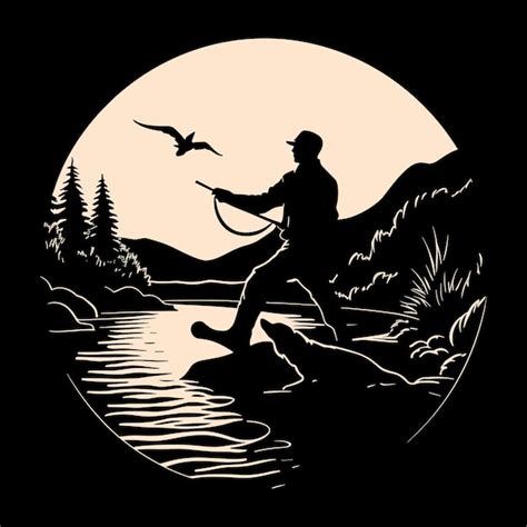 Premium Vector | Hunting silhouette vector art illustration