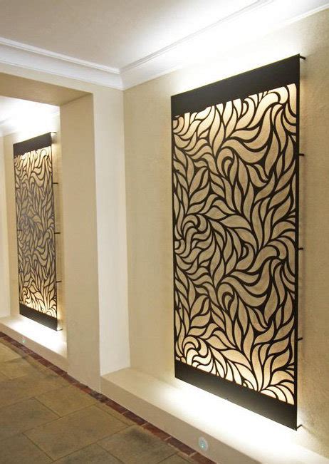 Arranged Leaves partition jali design wall art lighting Art design ...