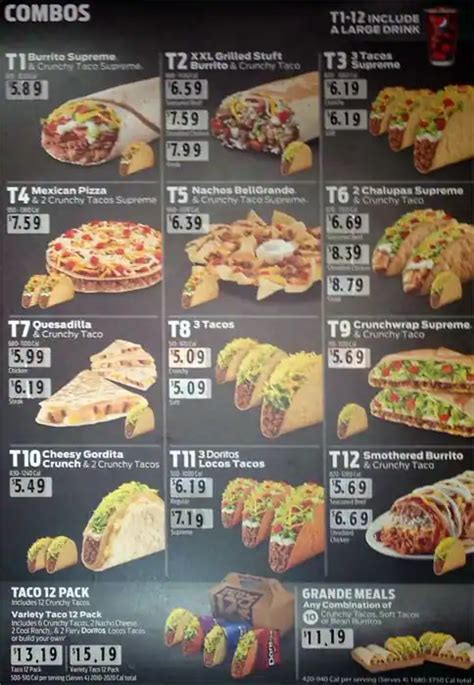 Taco Bell Menu, Menu for Taco Bell, Bonney Lake, Bonney Lake ...