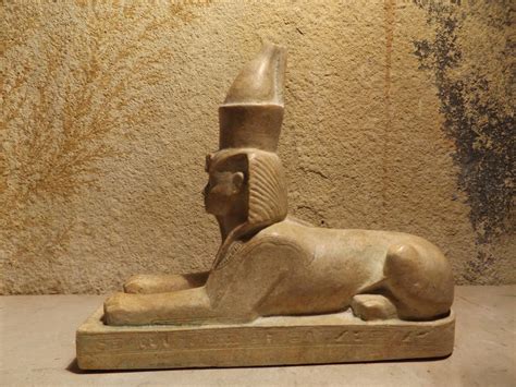 Egyptian statue /sculpture replica - Amenhotep III Sphinx wearing the ...