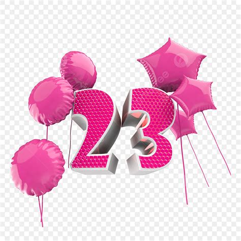 Rendering Numbers 3d Images Hd, Number 23 Birthday Celebration Gold Balloon 3d Render, Number ...