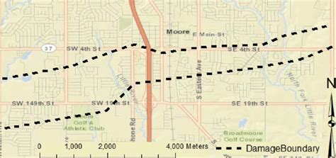 4, View of the Moore, Oklahoma inspection area street map with the... | Download Scientific Diagram