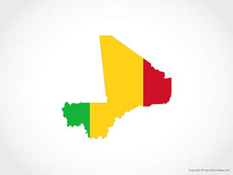 Printable Vector Map of Mali - Flag | Free Vector Maps