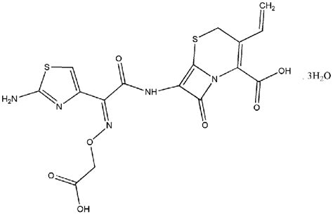 Structure of cefixime trihydrate (CEF). | Download Scientific Diagram