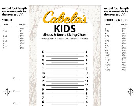 Printable Childrens Shoe Size Chart