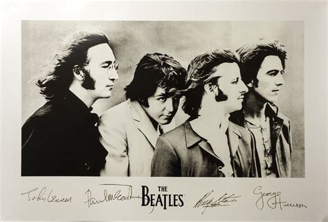 The Beatles White Poster 24x36 inches Signatures Rare Out of Print OOP ...