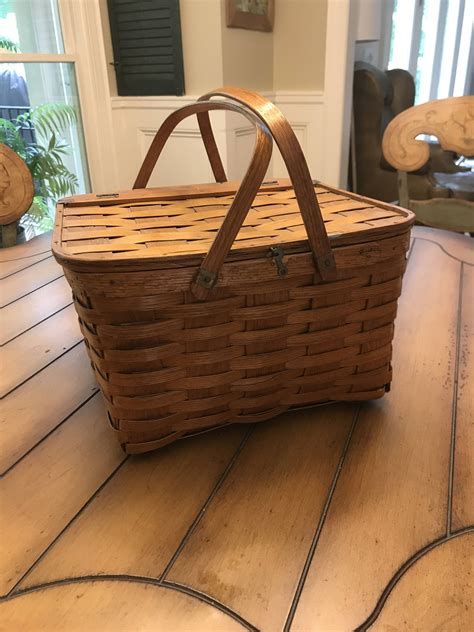 Vintage Split-Oak Picnic Basket | Etsy | Picnic basket, Basket, Picnic