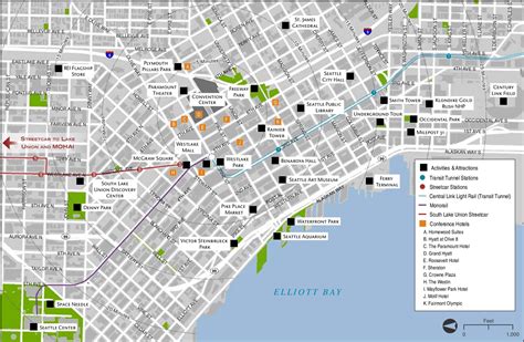 Seattle tourist attractions map