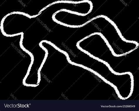 Crime scene chalk outline Royalty Free Vector Image